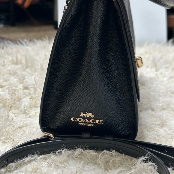 Vintage Coach Black Leather Bag NWOT - Picture 7 of 10